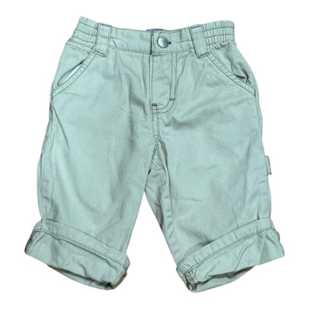 Tommy Hilfiger Pants Infant 3-6 Months Khaki Roll Cuff Elastic Waist Logo Chino
